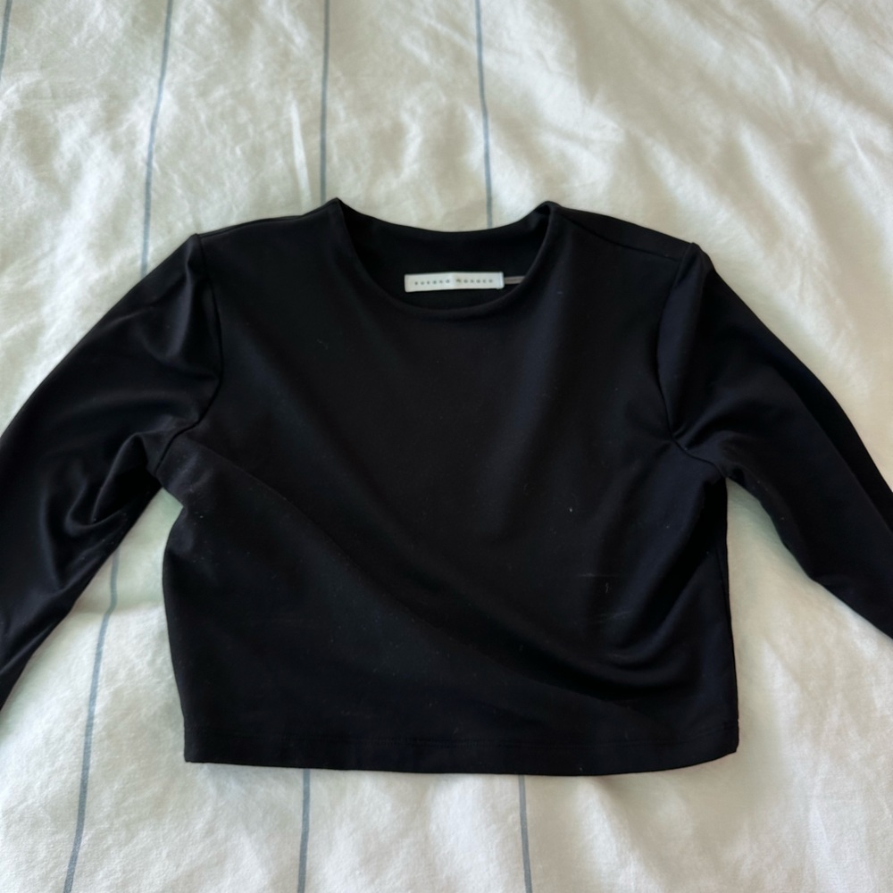 Susana Monaco cropped blackk long sleeve
